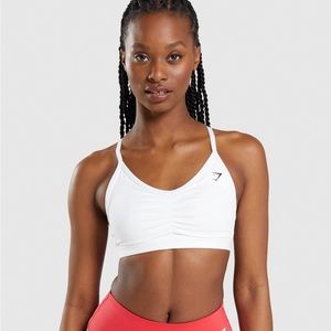 Gymshark White Ruched Bra